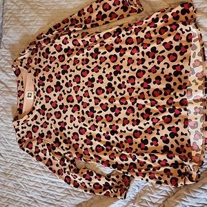 Anne Klein L animal print tunic with 3/4 sleeves